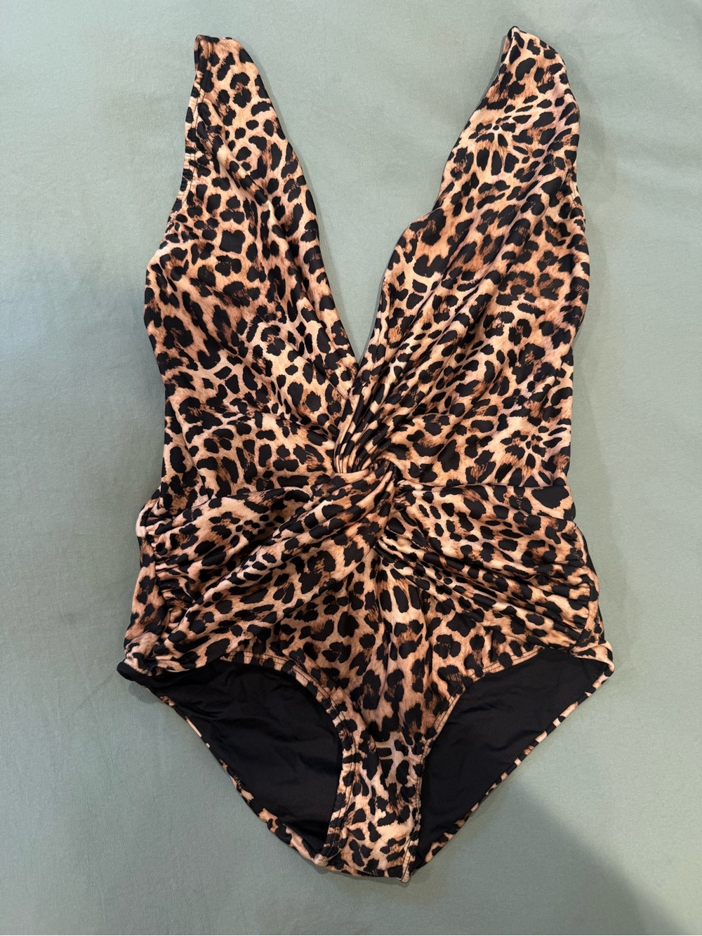 PINK Victoria's Secret Leopard Print One-Piece Swimsuit - Tan & Black